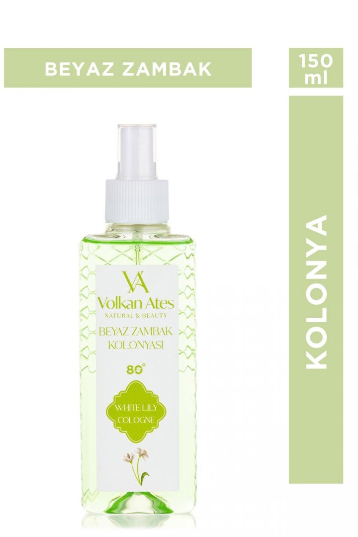Volkan Ates Natural & Beauty Parfümlü Kolonya - Beyaz Zambak 150 ml