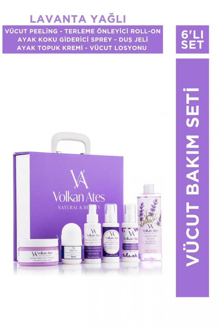 Vücut Bakım Seti (Vücut Peeling & Losyonu - Ayak Koku Giderici Sprey & Kremi - Duş Jeli - Roll-On)